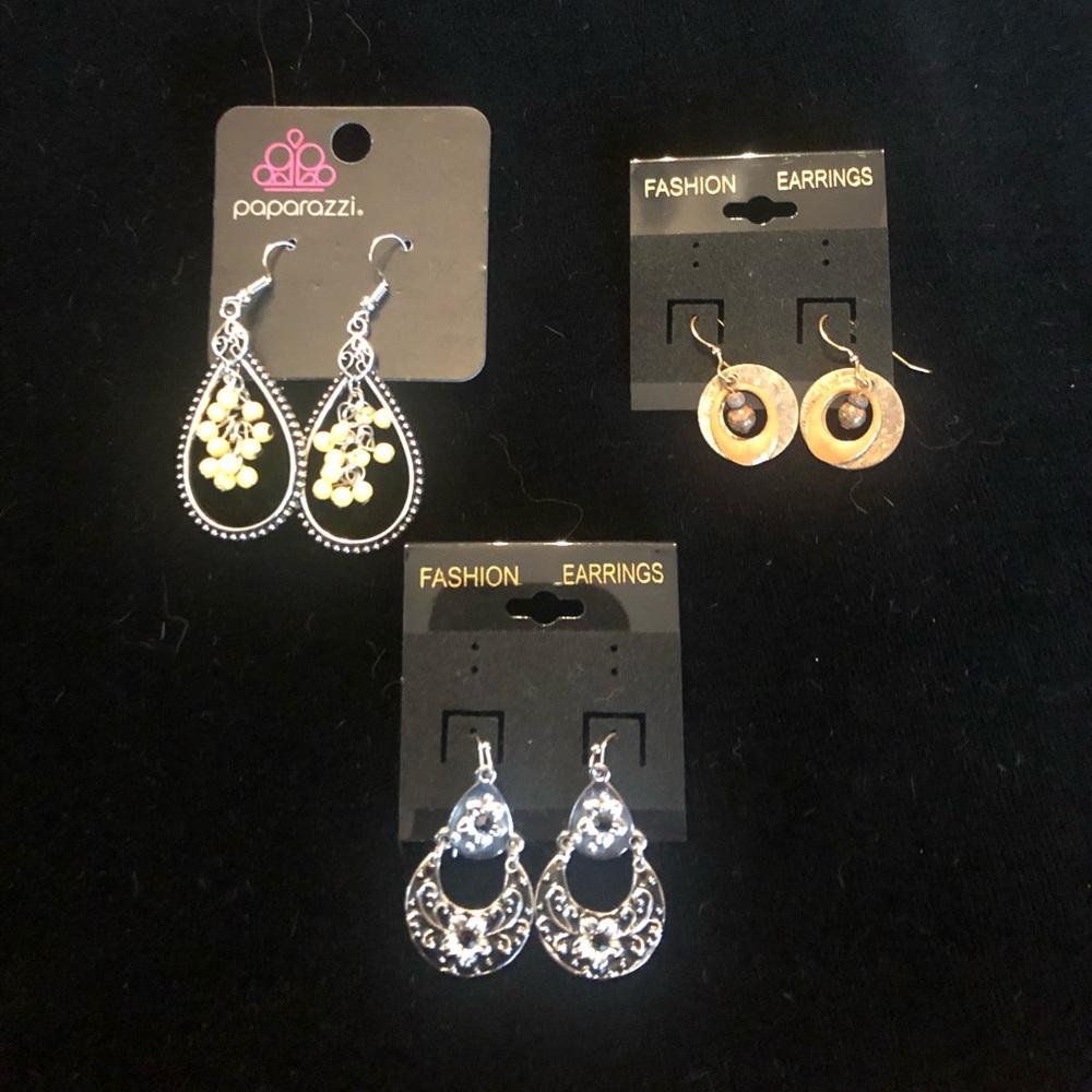 Lot of 3 Pair Drop Earrings